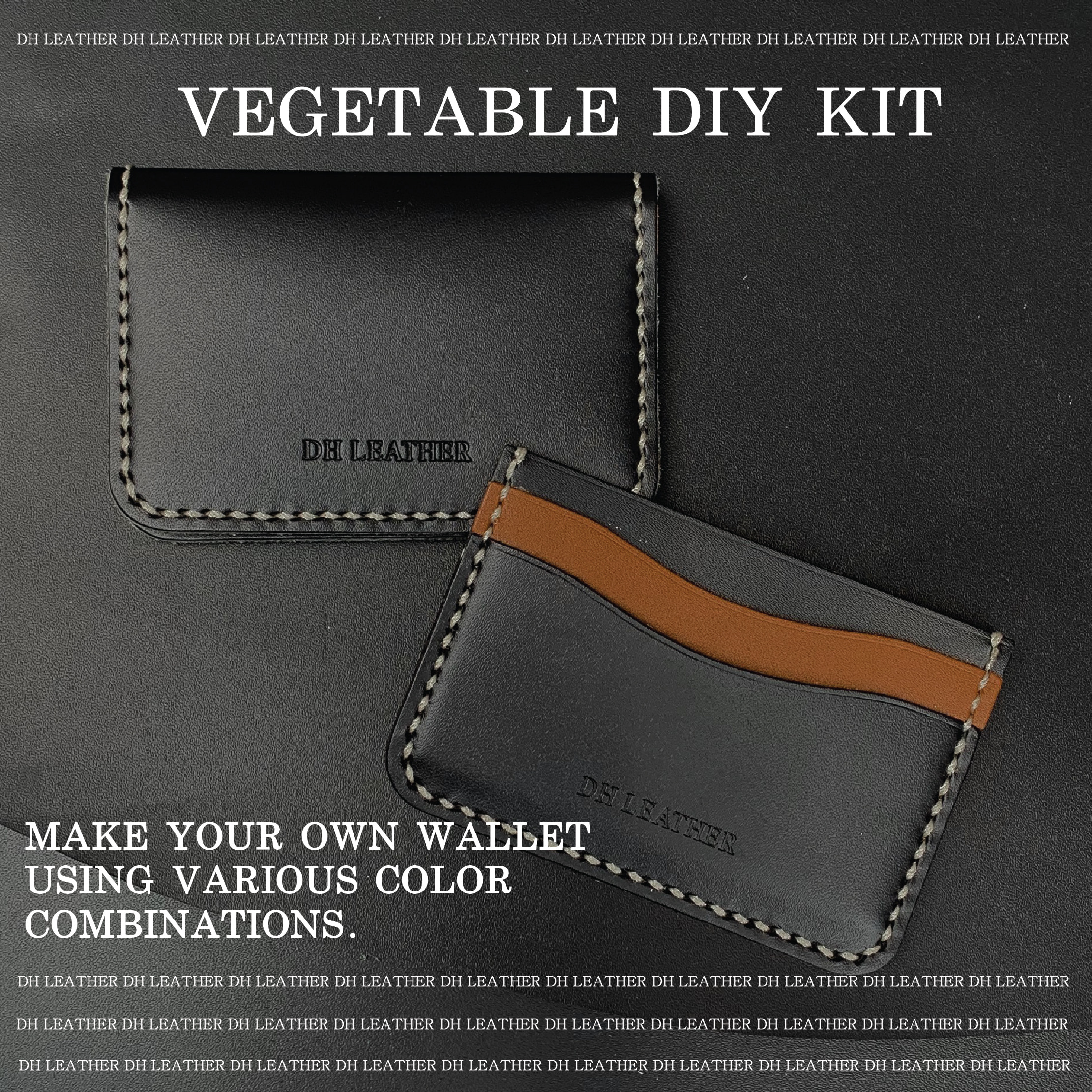 폴딩/포켓 카드지갑 DIY KIT - 베지터블 바케타 블랙 (이태리) standard